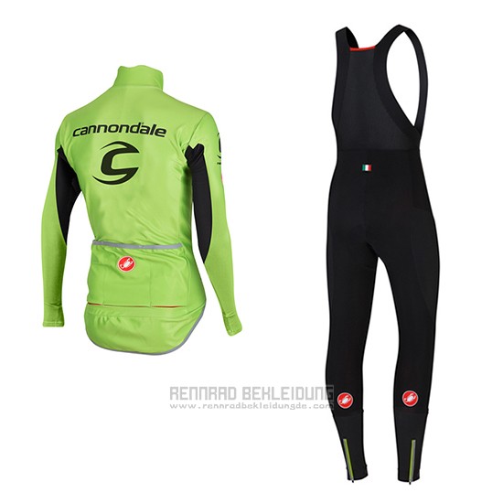 2017 Fahrradbekleidung Cannondale Grun Trikot Langarm und Tragerhose